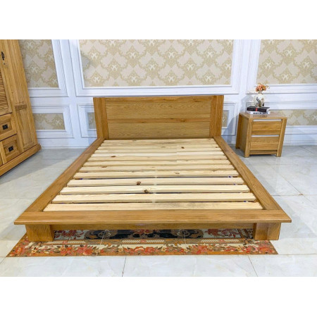 Giường Nhật 01 - 1m6 : Giường Ngủ Gỗ Sồi - Kiểu Bệt